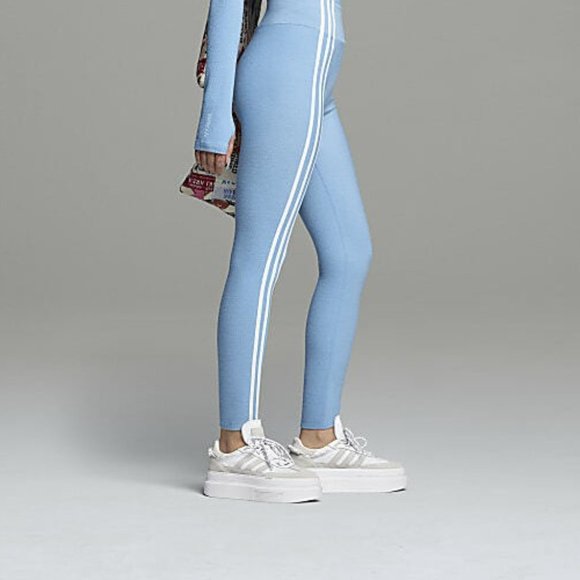 Adidas Ivy Park Blue 3-Stripes Terry Tights Size XS H21169 - Picture 2 of 5
